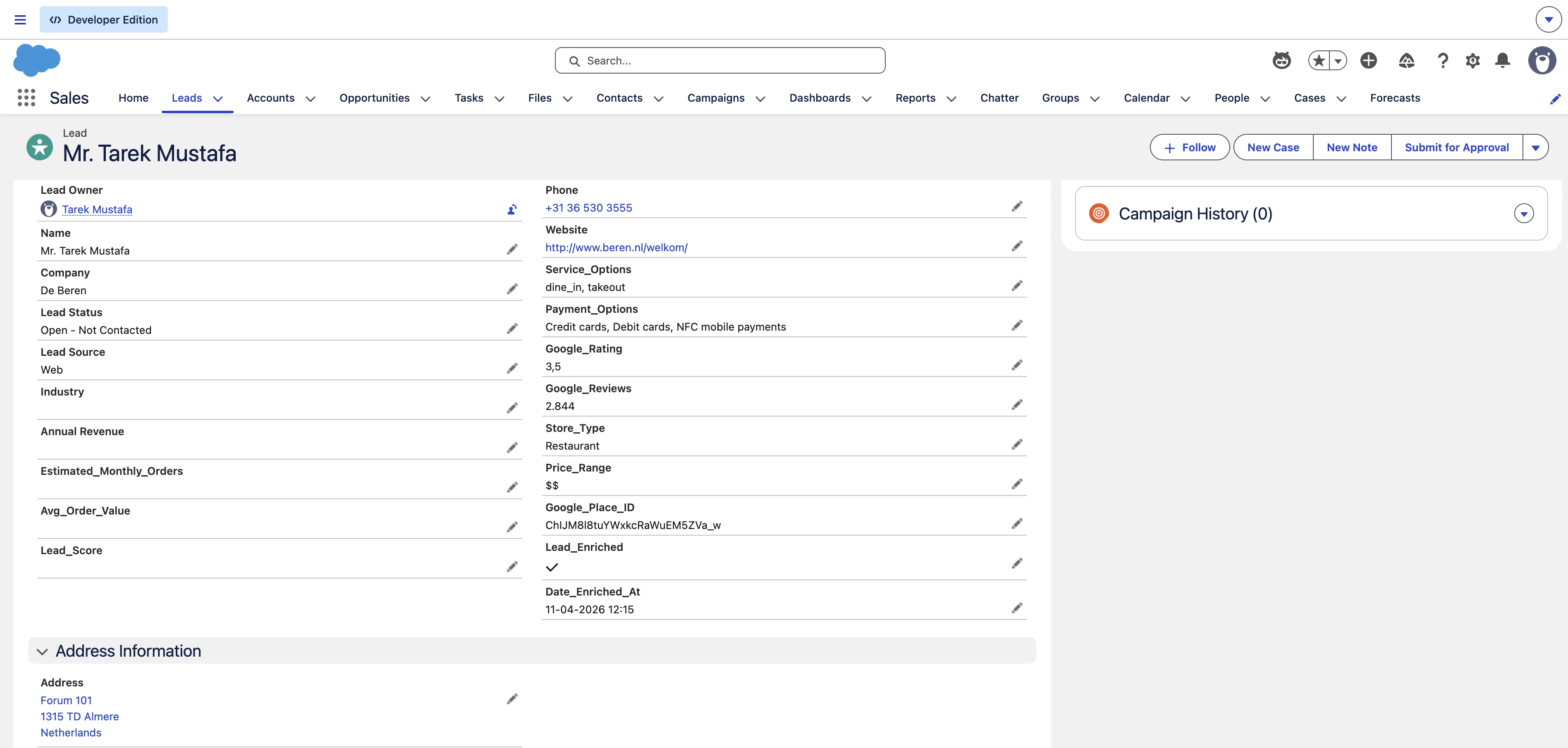 Lead after enrichment