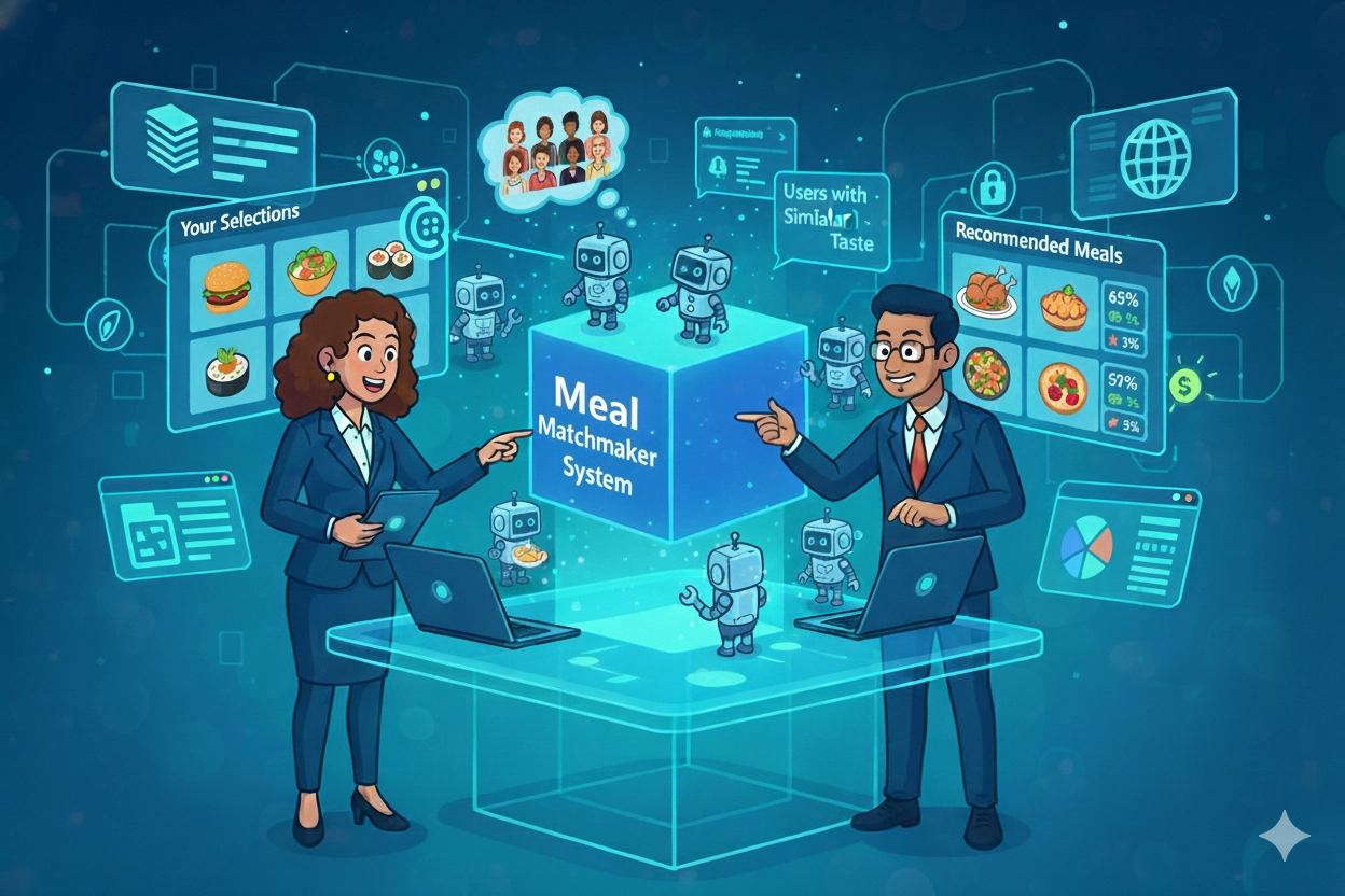 Image showing a cartoonish image about using a Prometheus + CrewAI